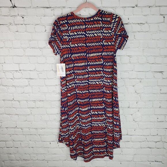 Lularoe Carly Dress Swing High Low Short Sleeve S - Picture 7 of 9